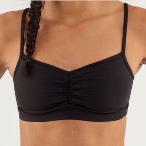 Lululemon Black Ruched Yoga Bra